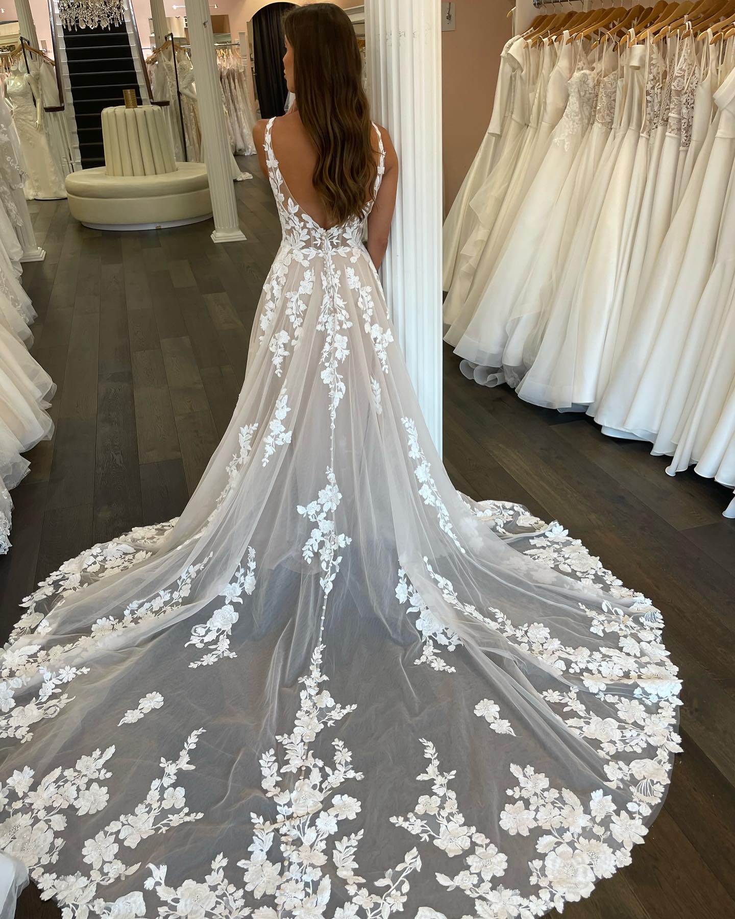 Bride in sheer gown