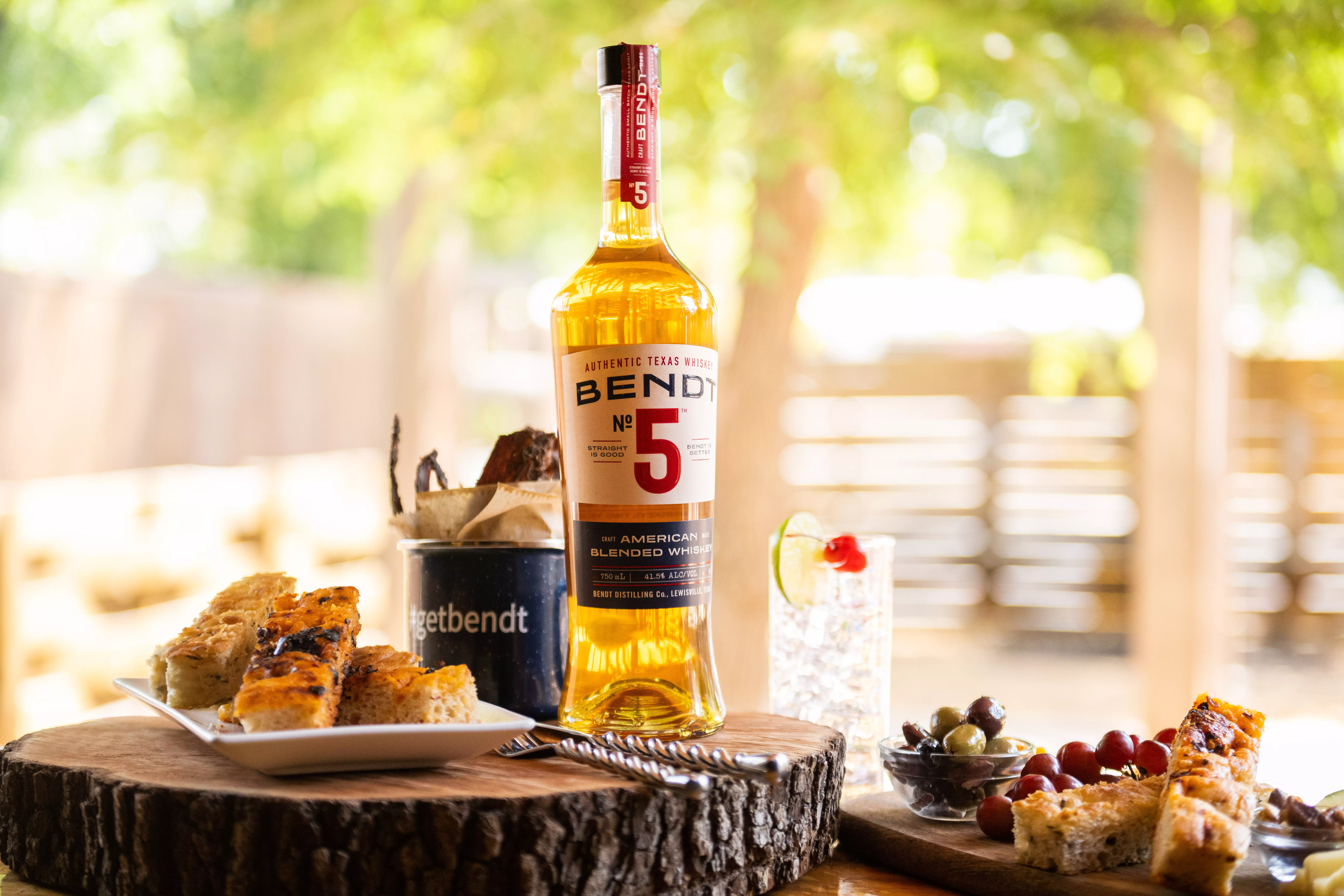 Bendt No 5 bottle with food