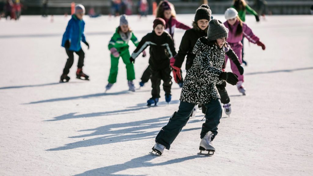 Children Skating at ice rink