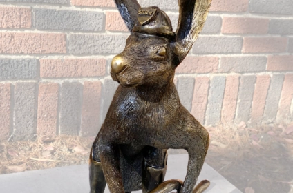 Firefighter Bunny Sculpture