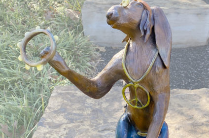 Closeup Hippie Bunny Sculpture